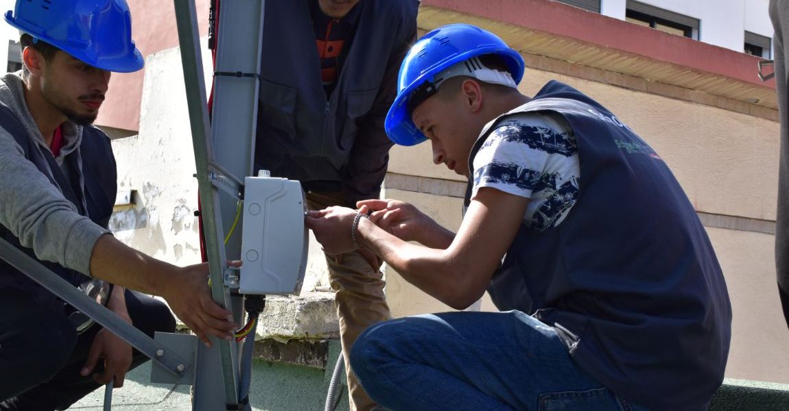 Students developing practical electrical skills through IECD’s SOLEA+ programme in Morocco