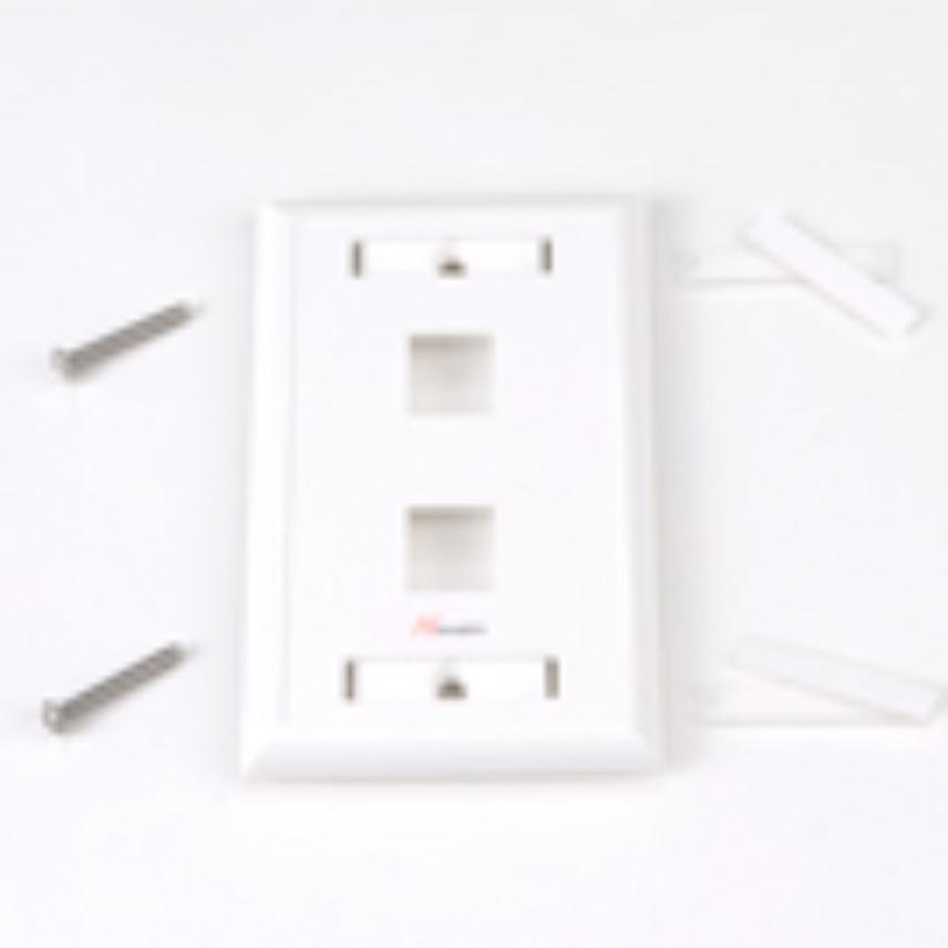 US style Wallplate 2 Keystone Single Gang White
