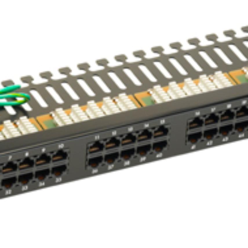 Voice Patch Panel 50 RJ45 2 pair Black