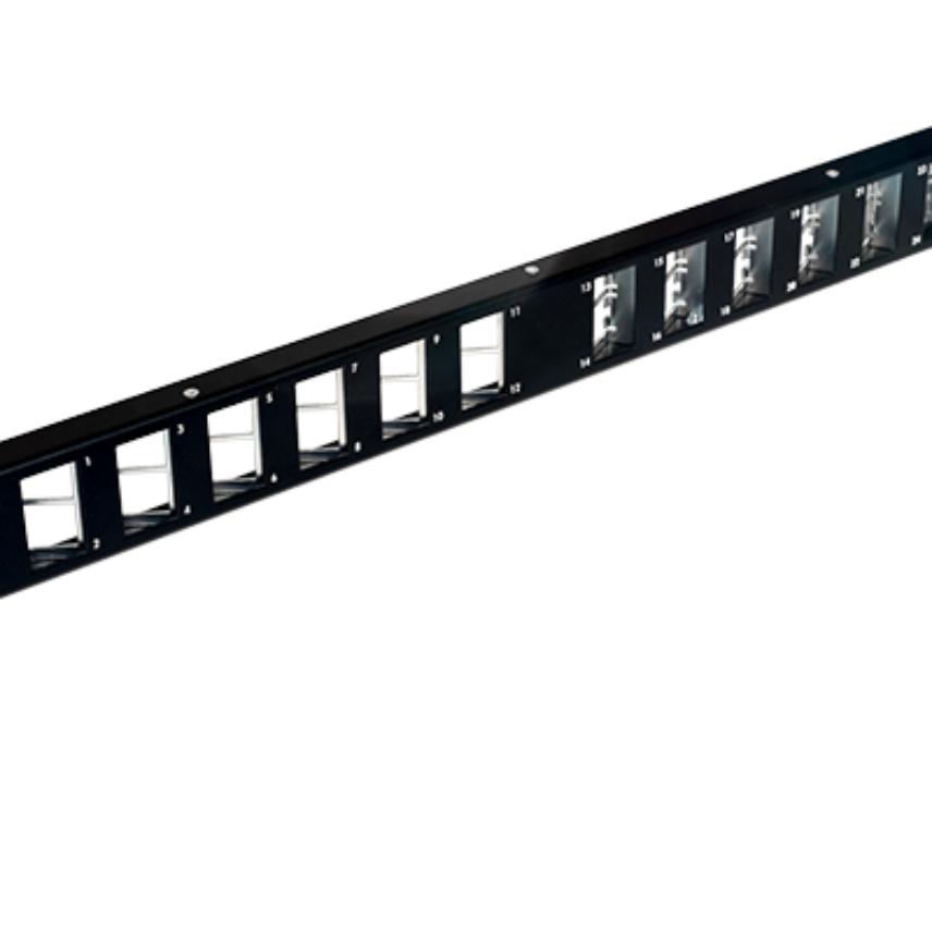 Patch Panel 24 Angled Snap-In Black