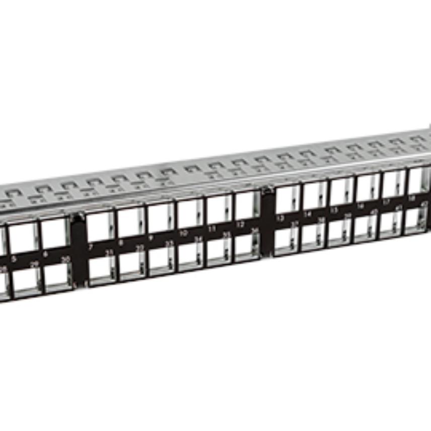 Patch Panel 48 EVO 1U Black Kit with 48 Cat 6A Connectors